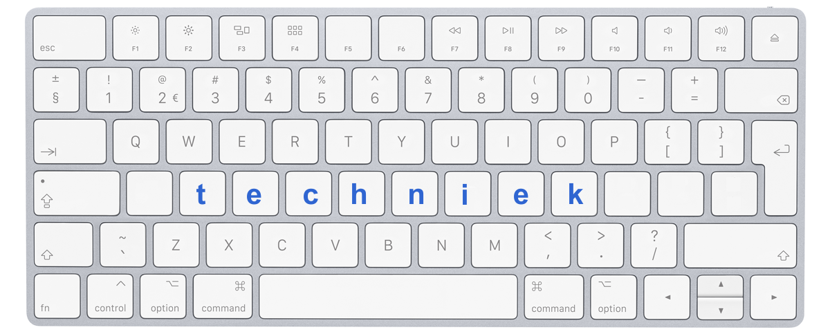 Afbeelding toetsenbord met letters "techniek"
