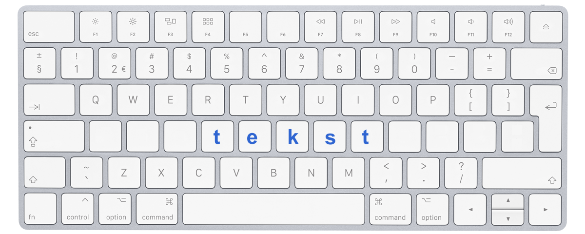 Afbeelding toetsenbord met letters "tekst"